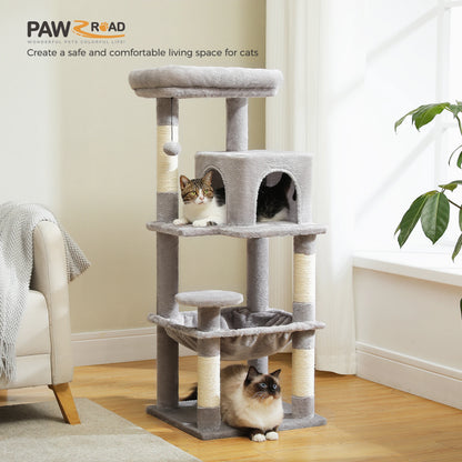 5-Level Cat Tower with Large Hammock Cat Condo