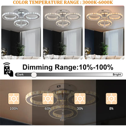 Crystal 5-Ring Chandelier