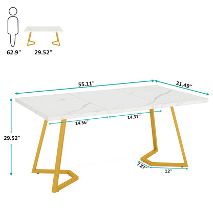 Modern Faux Marble Dining Table