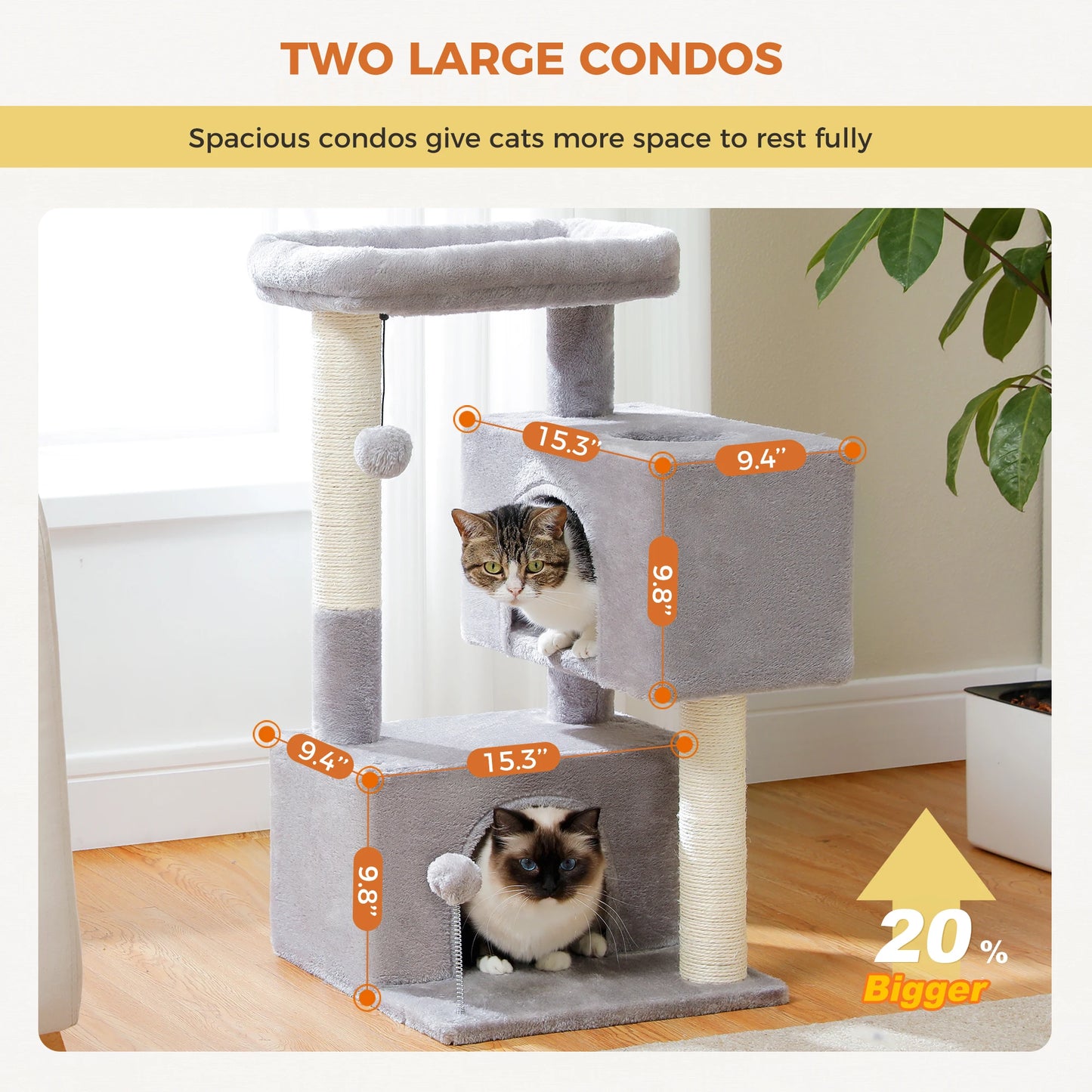 Cat Tower with 2 Big Condos