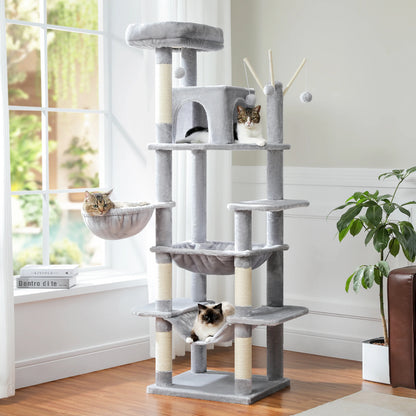 Multi-Level Plush Condo with Scratching Posts & Perches