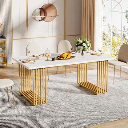 Modern Faux Marble Dining Table