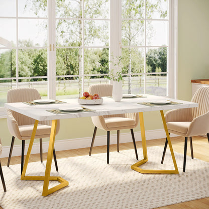 Modern Faux Marble Dining Table