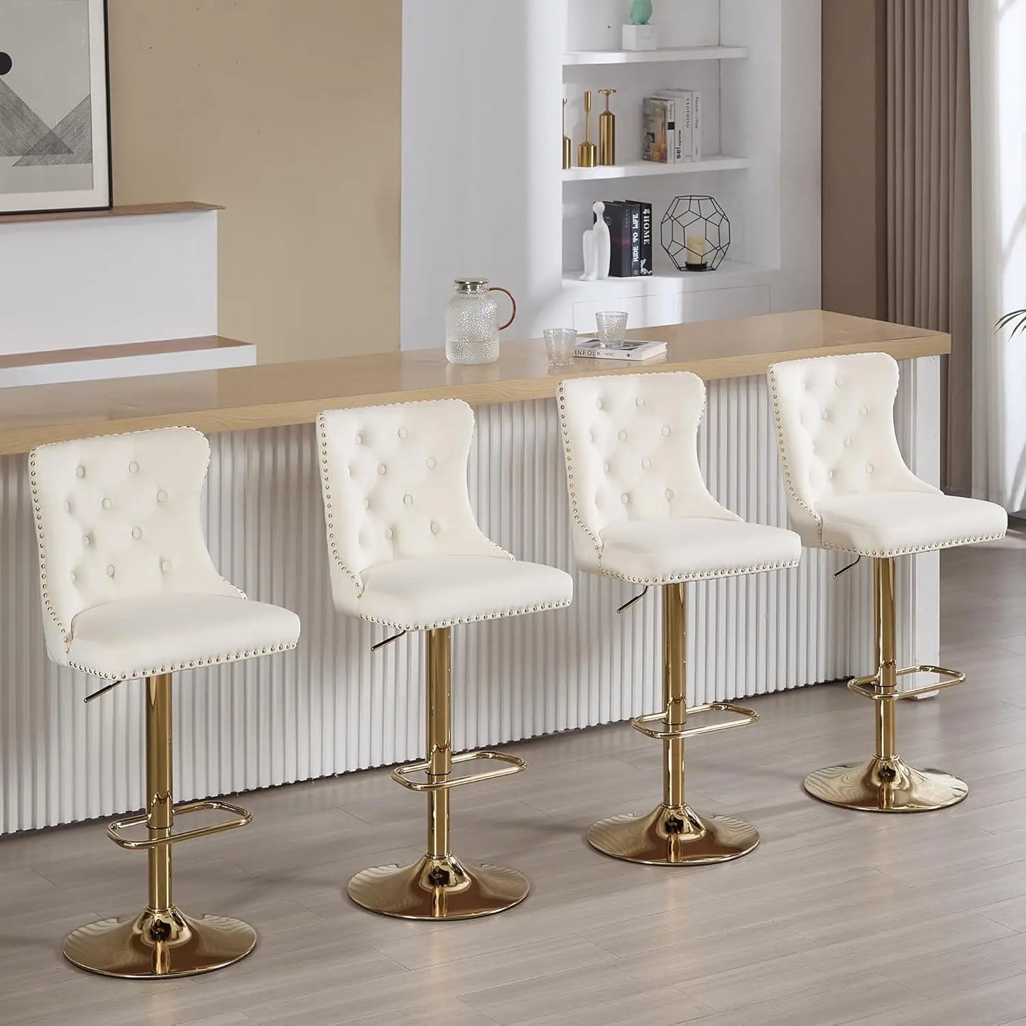 Luxury Gold Bar Stools Set of 4