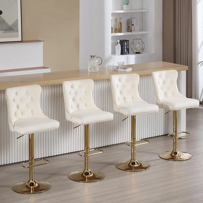 Luxury Gold Bar Stools Set of 4