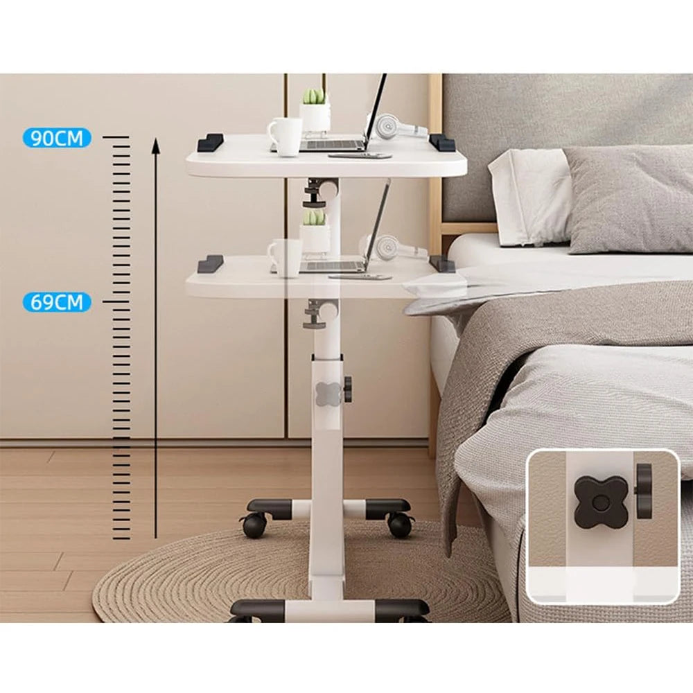 Foldable Overbed Standing Desk with Wheels