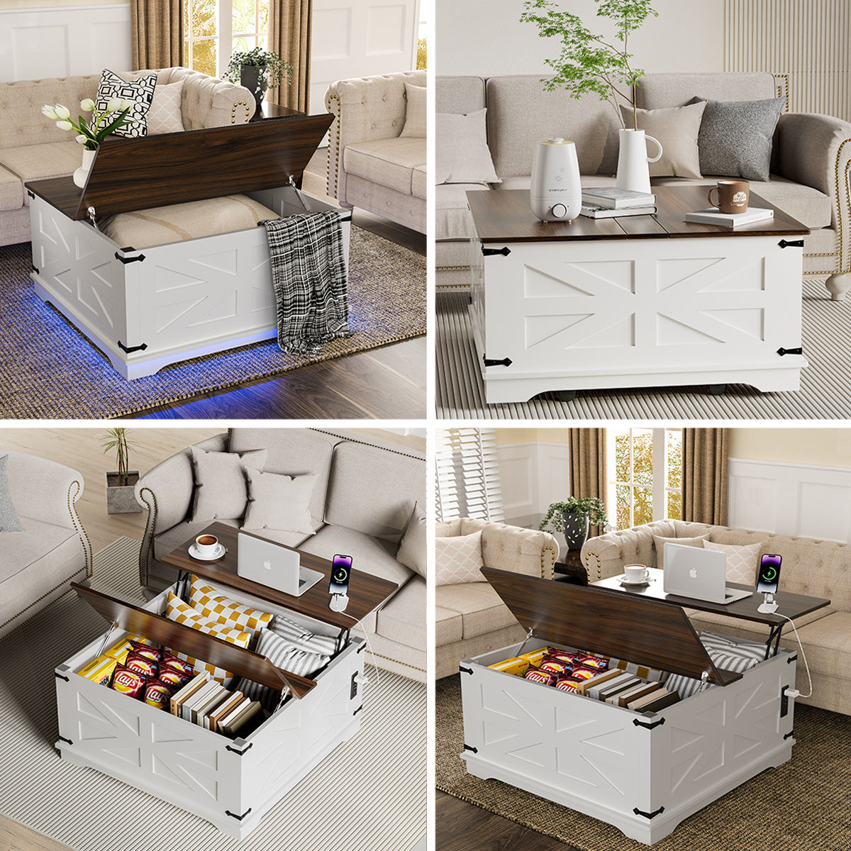 Farmhouse Coffee Table With Lift-Top