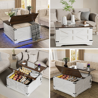 Farmhouse Coffee Table With Lift-Top
